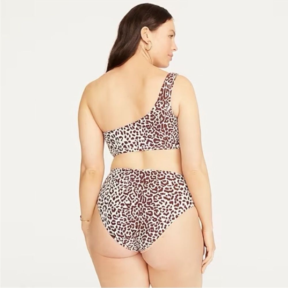 J. Crew One-Shoulder Bikini Top in Leopard Print Size 2X NWT - Picture 4 of 4